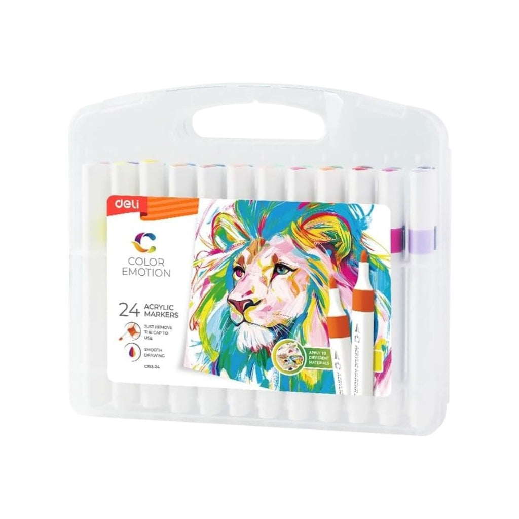 Box of 24 acrylic markers, non-toxic, Deli C193-24