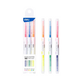 Elite Stationery House Deli 3-piece double-ended highlighter set featuring 6 vibrant fluorescent ink colors