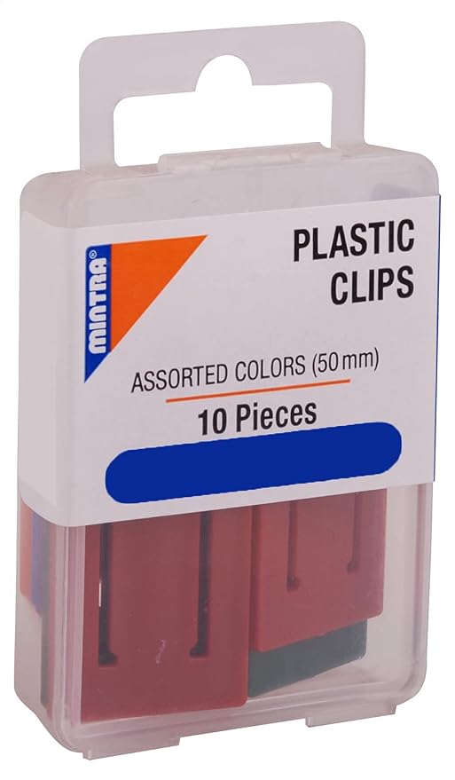 Mintra Opaque Clips 50 mm - Assorted Colors, 10 Pieces