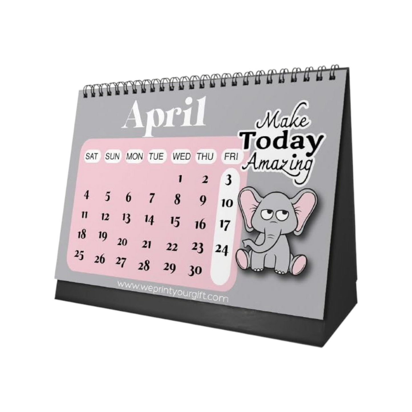 Office Desk Calendar 2026 Elephant