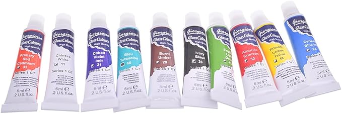 Giorgione G-1165 Non-Toxic Acrylic Colour With Paint Brush Set Of 10 Tube 6ml - Multi Color