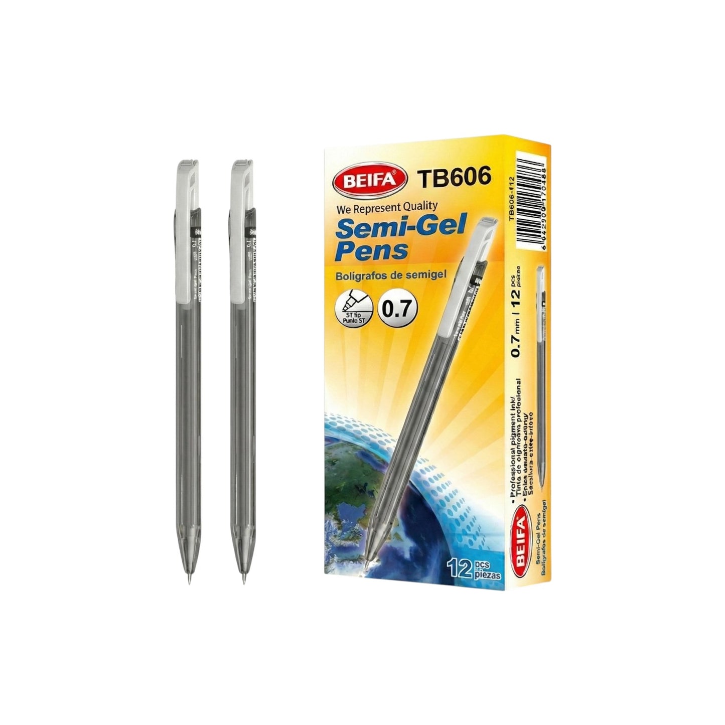 Semi-Gel Pen 0.7 mm with Push Button – Beifa Model TB606