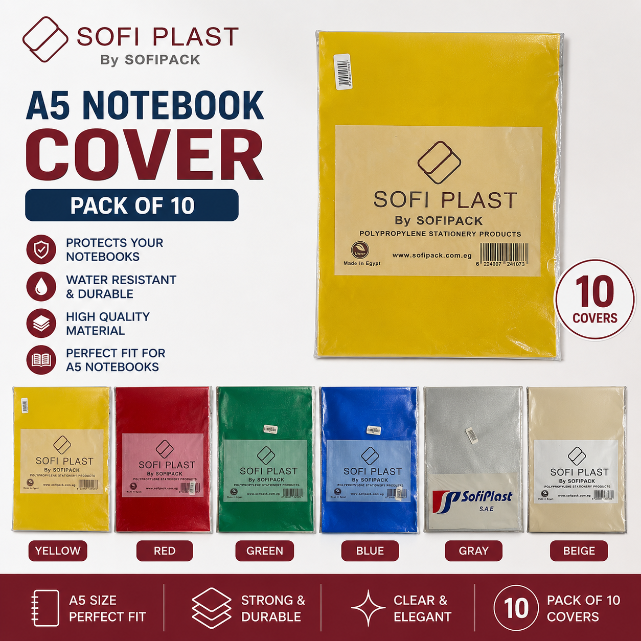A5 Notebook Cover Set Of 10 Sofi Past