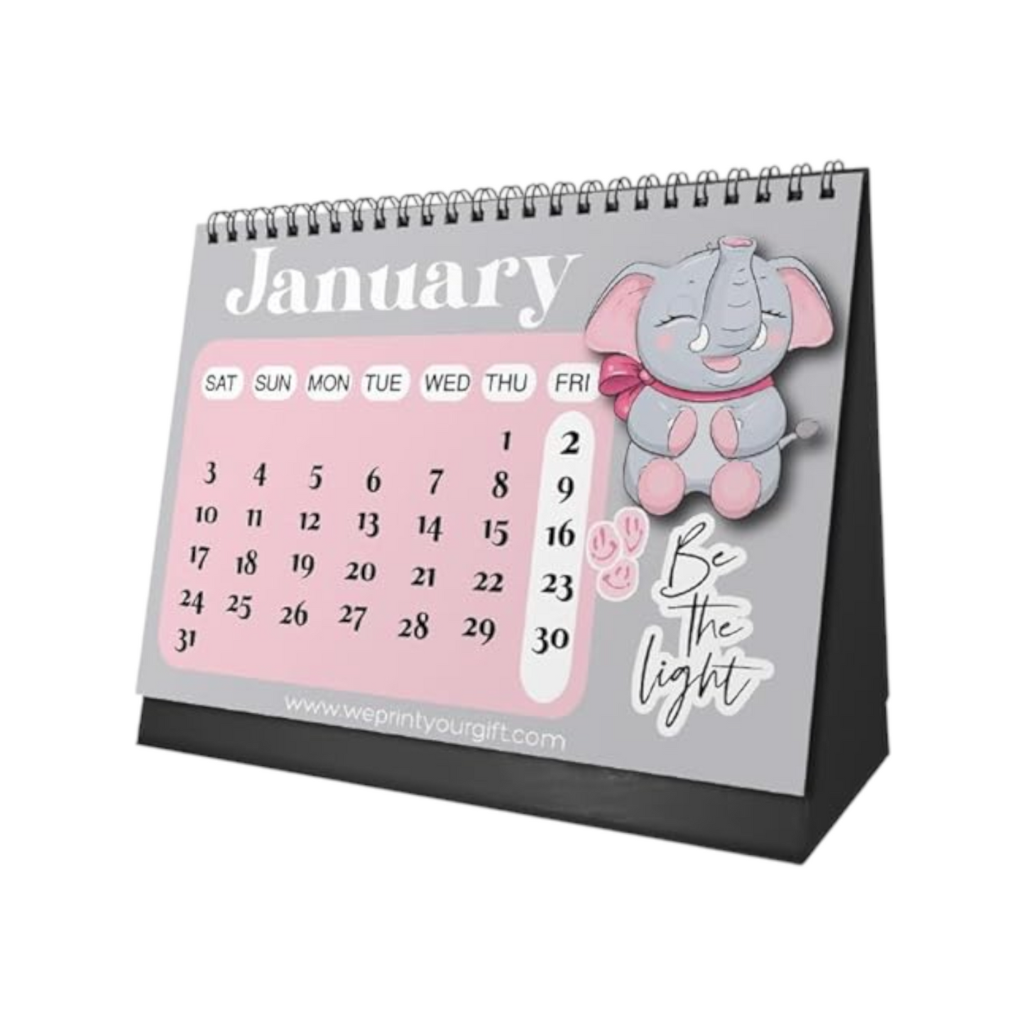 Office Desk Calendar 2026 Elephant