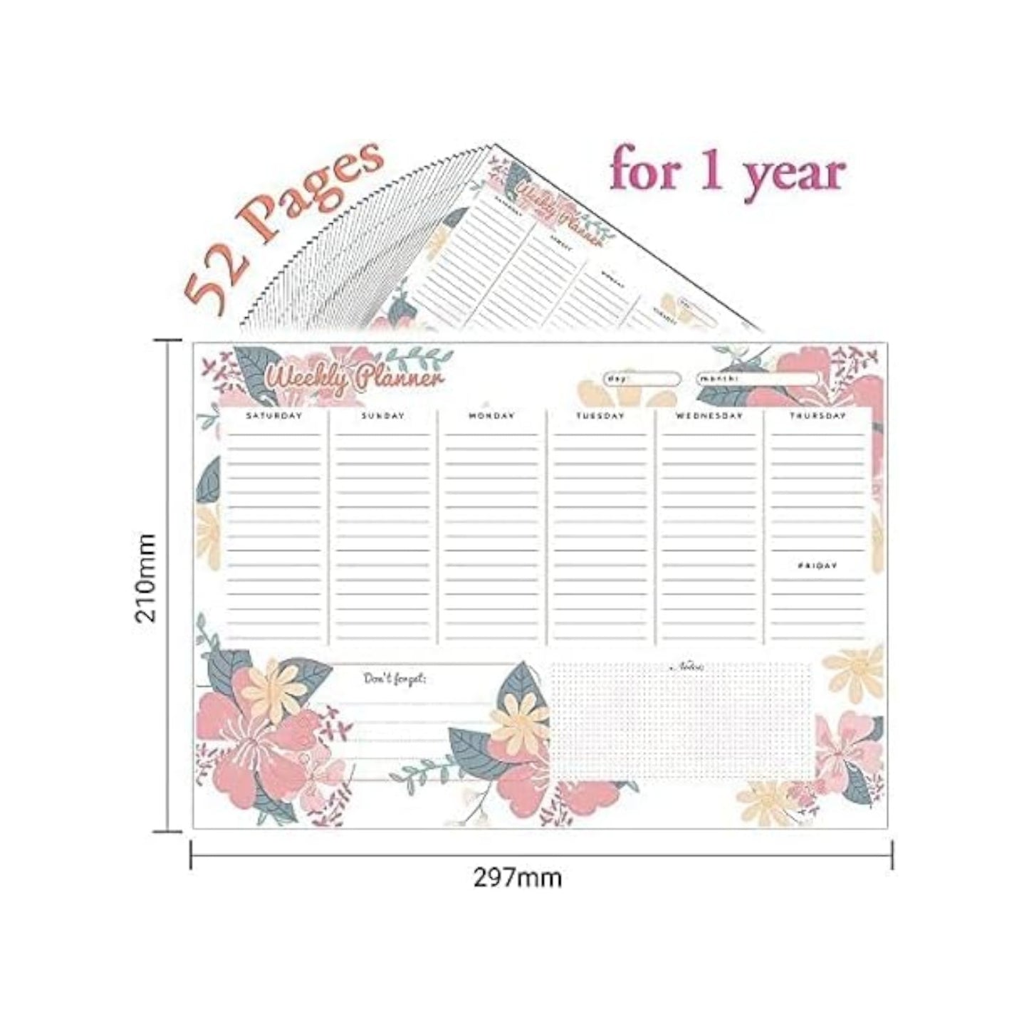 To Do Weekly Planner - A4-52 Sheets 1120