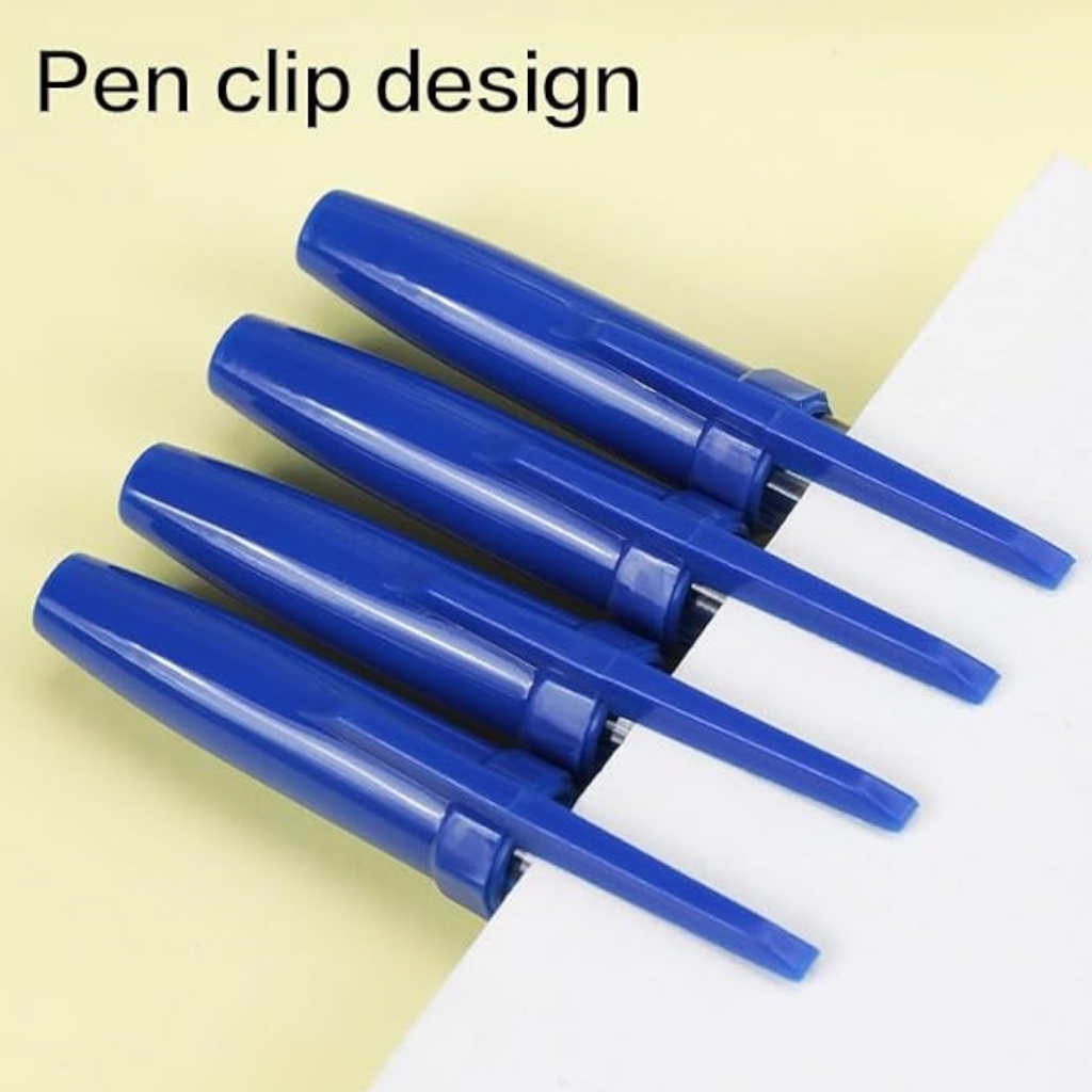 Elite Stationery House Deli blue ball point pens with integrated clip design for secure attachment