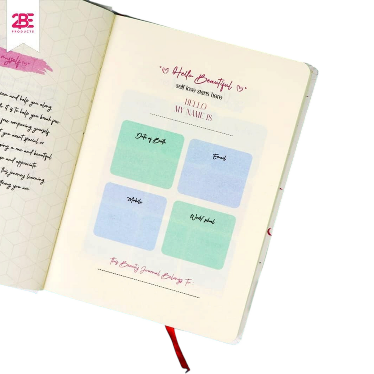 Elite Stationery House A5 cream paper notebook with colorful journal prompts and self-love sections