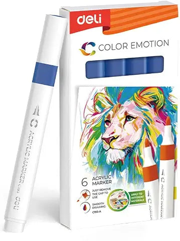 Deli C193A Color Emotion Acrylic Marker, bLUE
