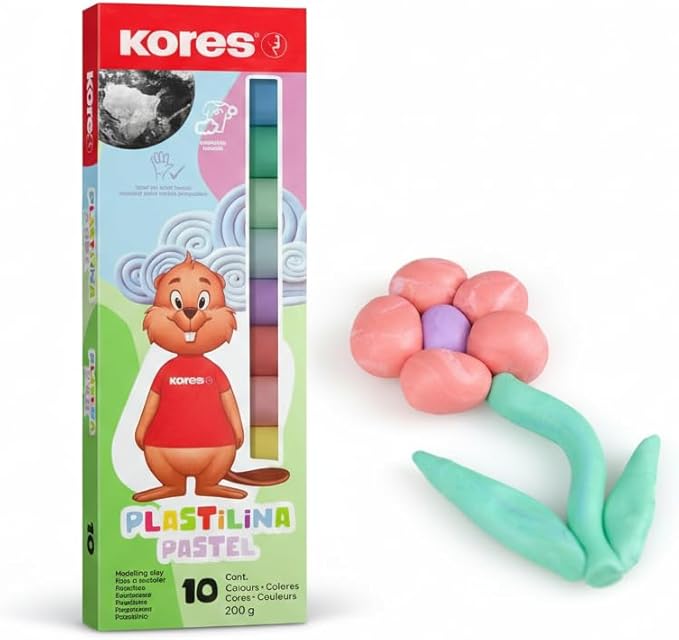 Kores Plastilina Modelling Clay 20g x 10 Bright Colors - 200g