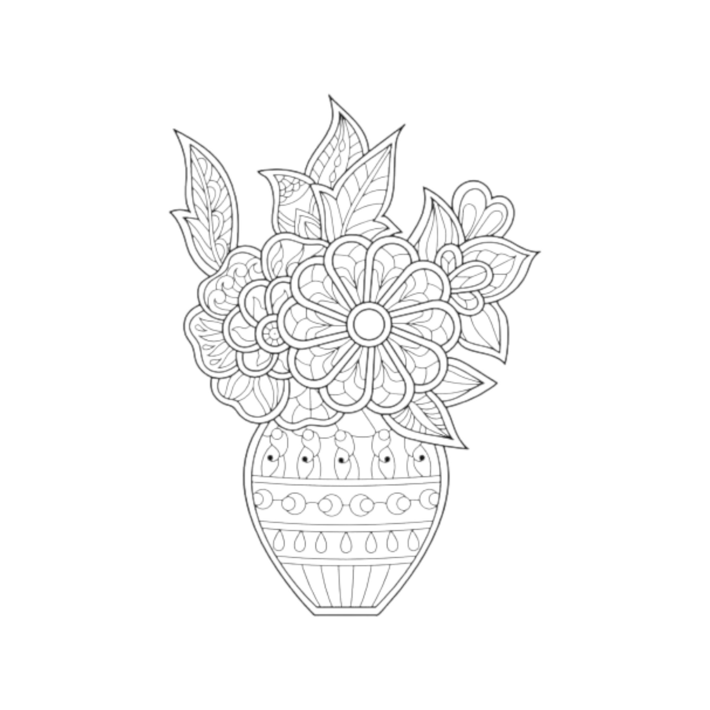 Flowers & Butterflies Coloring Book - 50 Pages A4 Size