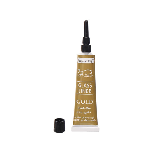 Golden Glass Liner Relief Tube, Crafted From Materials, Golden, 1 Tube