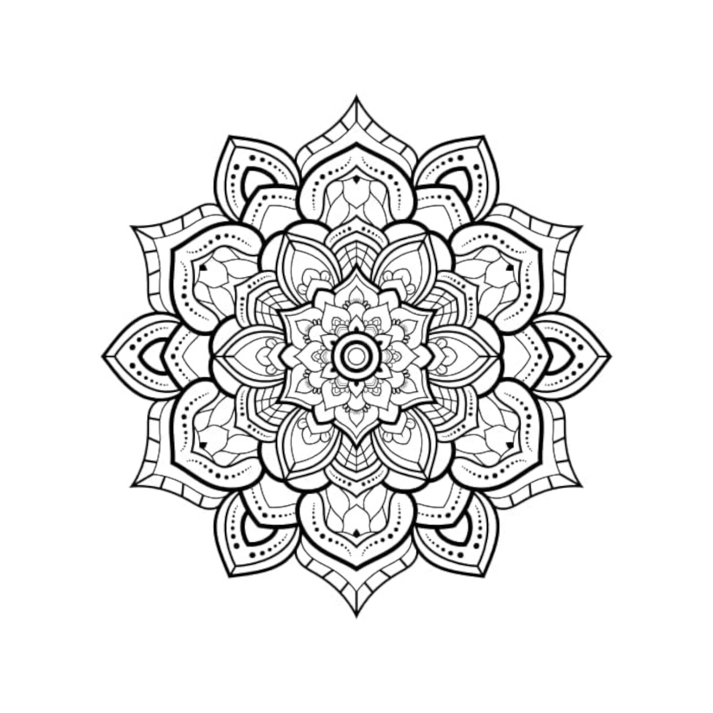 Generic Bedaya Classic Mandala Colouring Book - 50 A4 Sheets