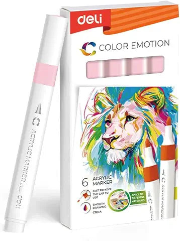 Deli C193A Color Emotion Acrylic Marker,  Pink