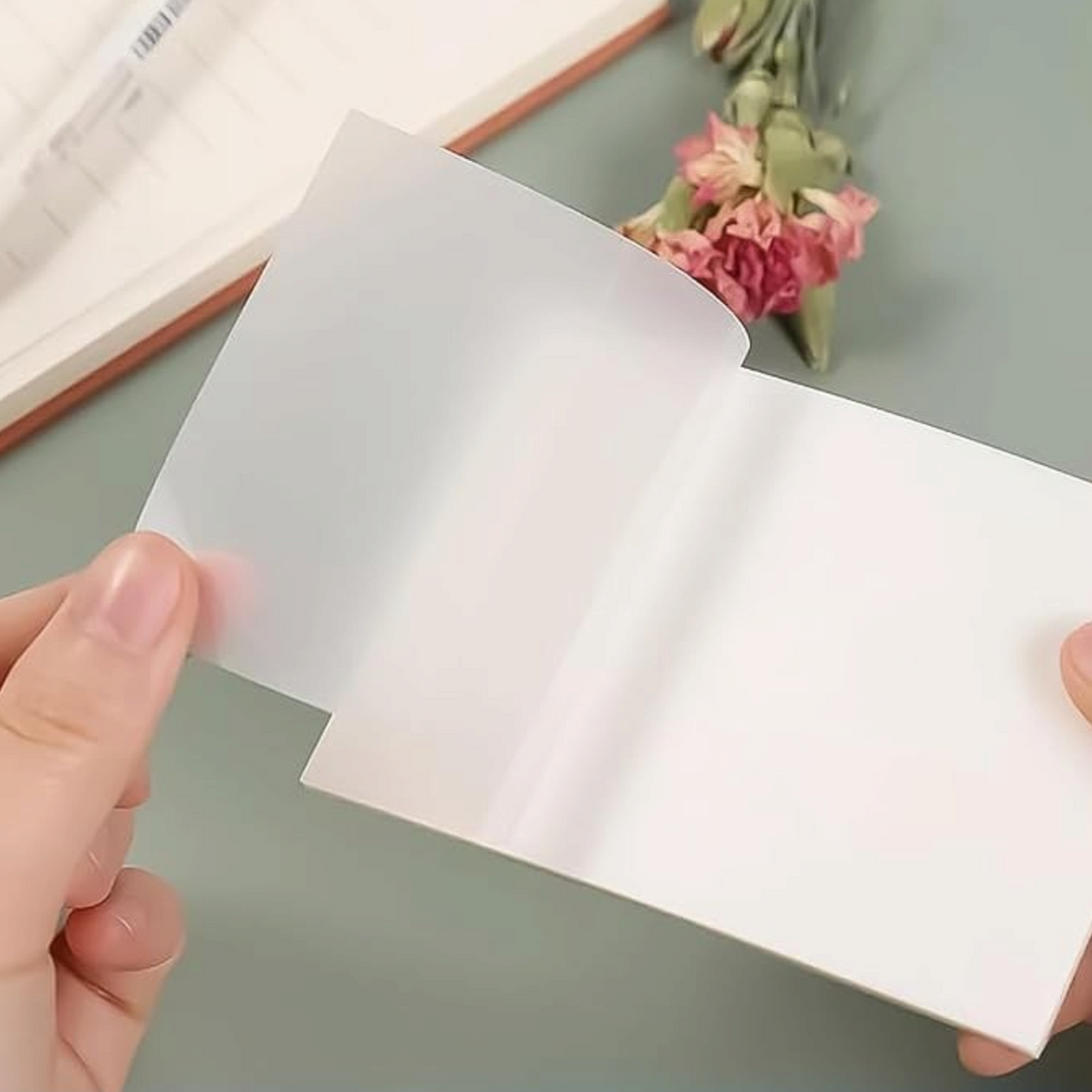 Elite Stationery House transparent waterproof self-adhesive sticky notes in a 76x76mm square format