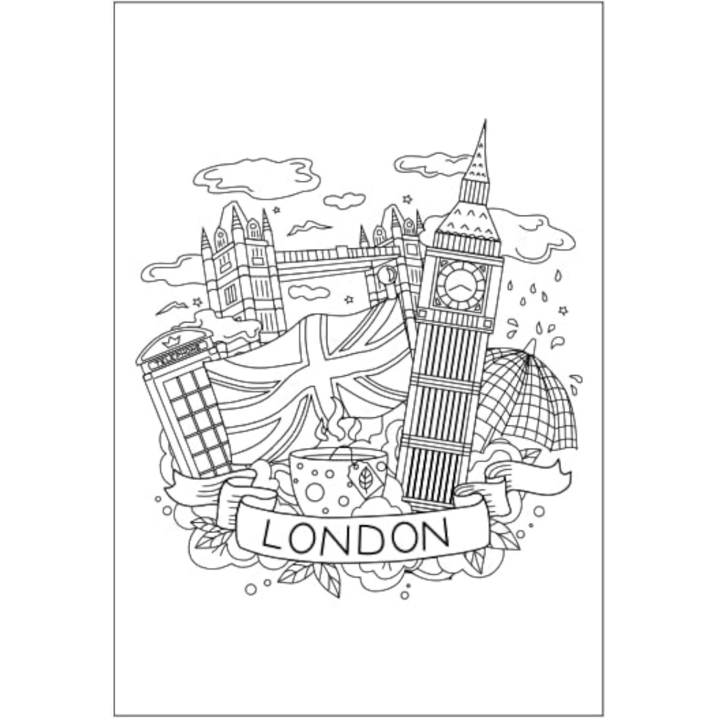 City Scenes Coloring Book - 40 Pages A4