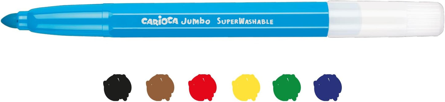 Carioca Jumbo Extra Fat - Multicoloured, Pack of 6