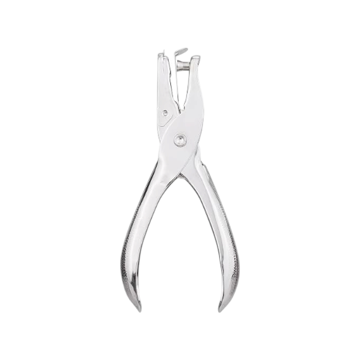 Elite Stationery House Deli 114 silver metal single-hole puncher with ergonomic handles for heavy-duty office use