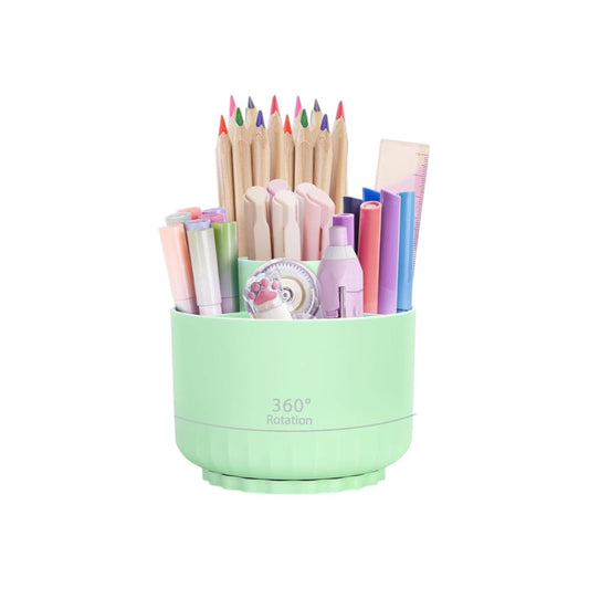 360 Degree Rotating Pen Holder Desk Organizer with 5 Compartments
