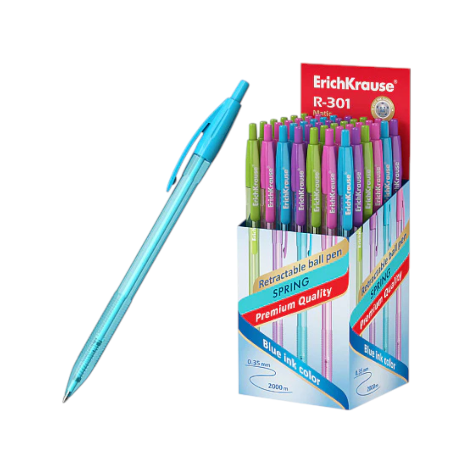 Retractable ballpoint pen Erich Krause R-301 Matic Spring 0.7, Blue ...