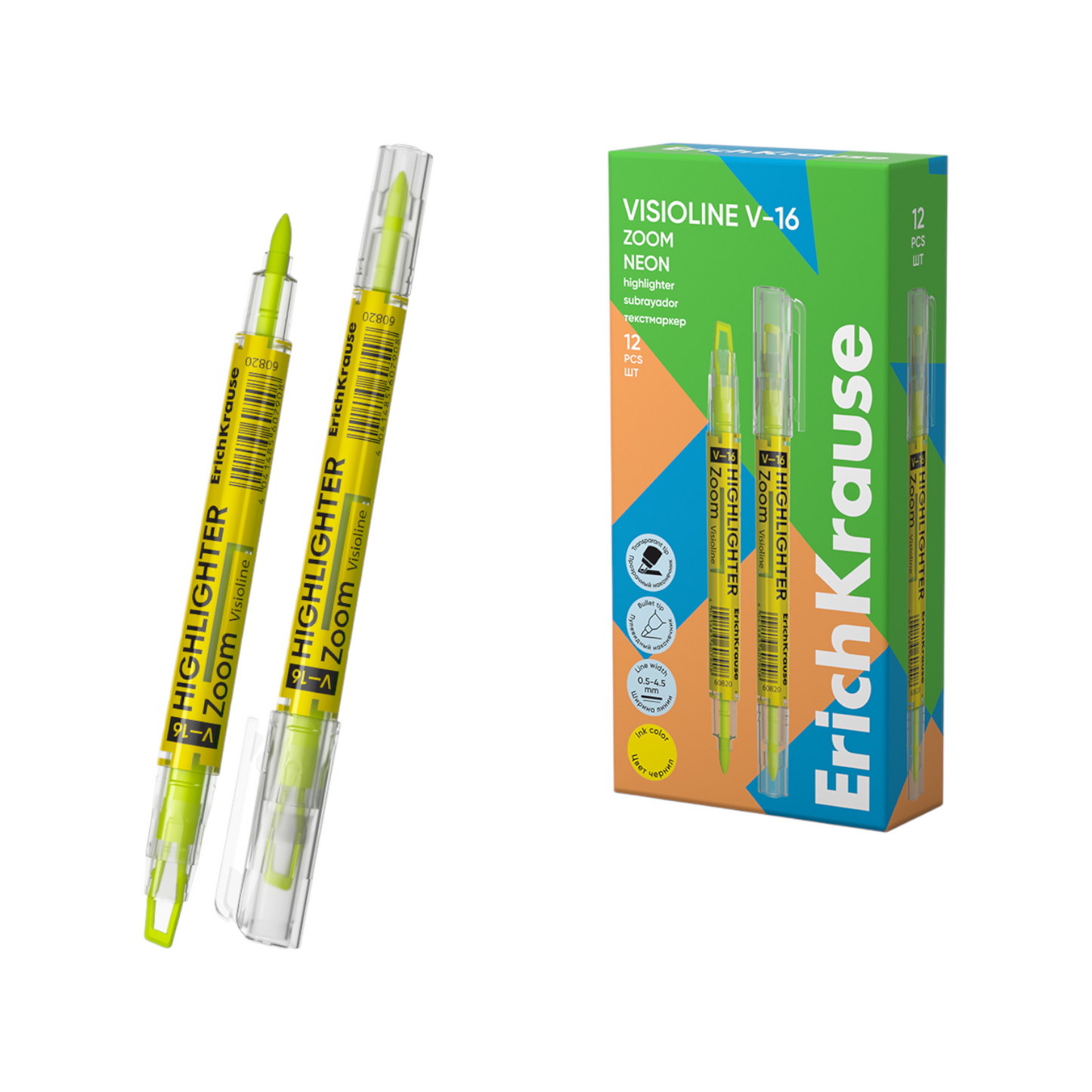Double-sided highlighter Erich KrauseV-16 Brush Neon 1 Pen