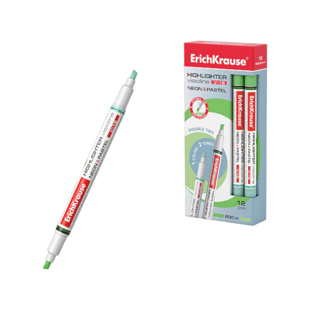 Double-Sided Highlighter Erich Krause Visioline V-16 Brush Neon DS 35-36