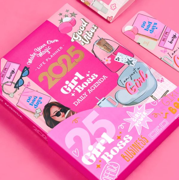 2025 Daily  Girl Boss Agenda with 2 Bookmark Gifts and Gift Card!