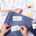 Water-Soluble Embroidery Stabilizer, Pack of 3 Floral Designs, Suitable for Embroidery Patterns,