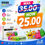 Silka ART 13 monster neon eraser – large – 4 colors -with case