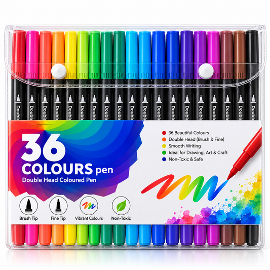 36 Colored Markers  Dual Brush Marker Pens