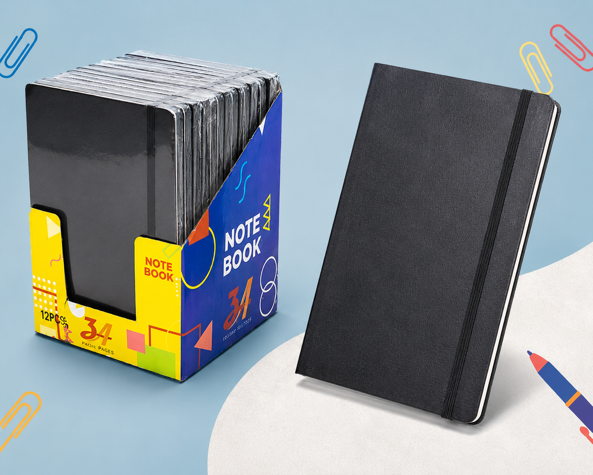 80 Sheets - A5 Hardcover Elastic Notebook Leather Cover