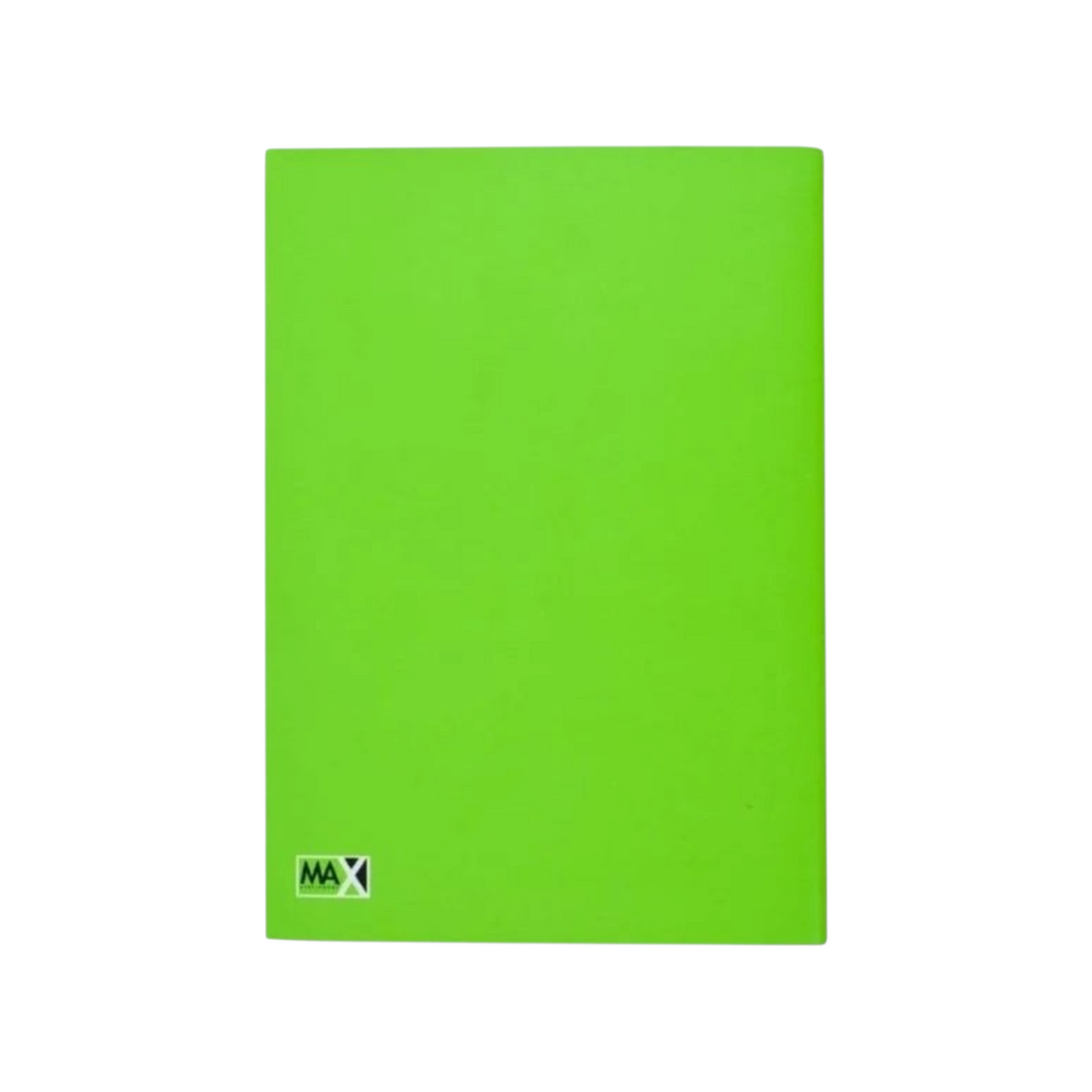 Elite Stationery House A5 lined school notebook with a bright green duplex cover and stapled binding