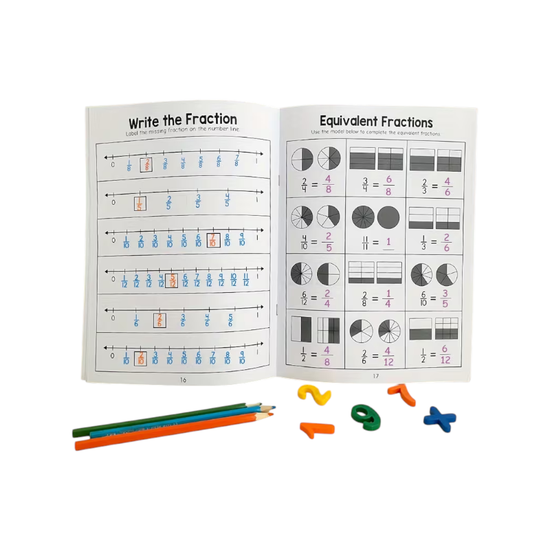 Math Fractions Workbook Level 1