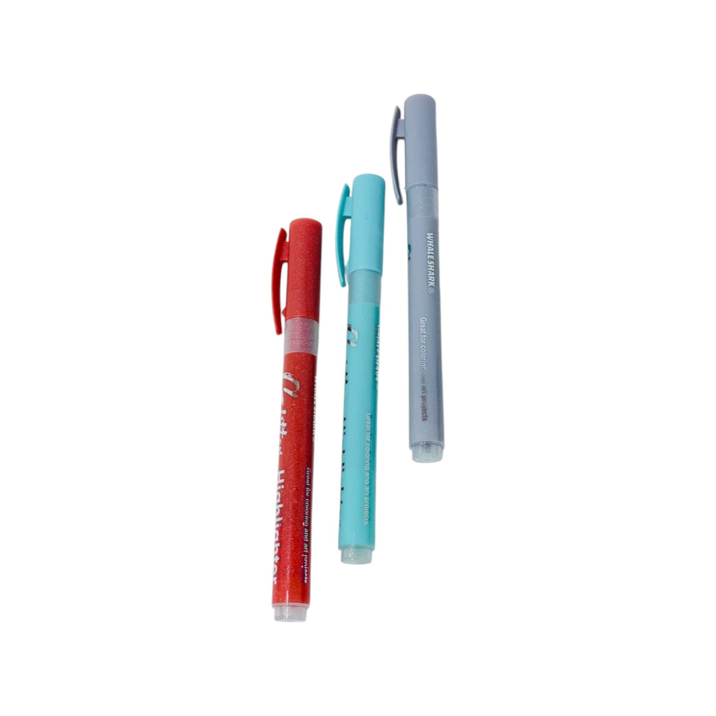 Glitter Highlighter Set Of 3 Pcs. - Multi Color - Whale Share