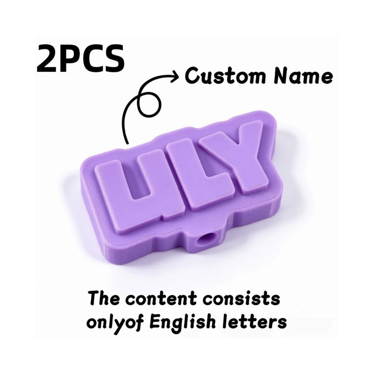 Elite Stationery House 3D printed purple custom name pencil topper accessory for personalized stationery