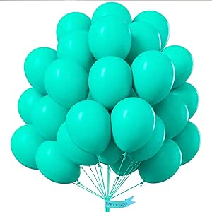 PartyWoo Teal Balloons, 50 pcs 12 inch