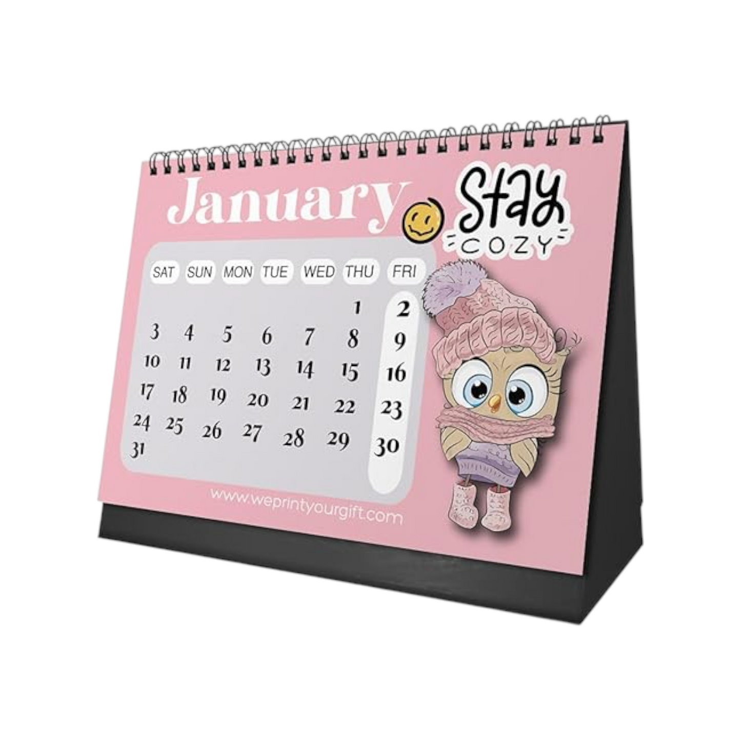 Office Desk Calendar 2026 Cute Owl