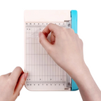 Elite Stationery House A6 manual guillotine paper cutter with a protective finger guard for precise crafting cuts