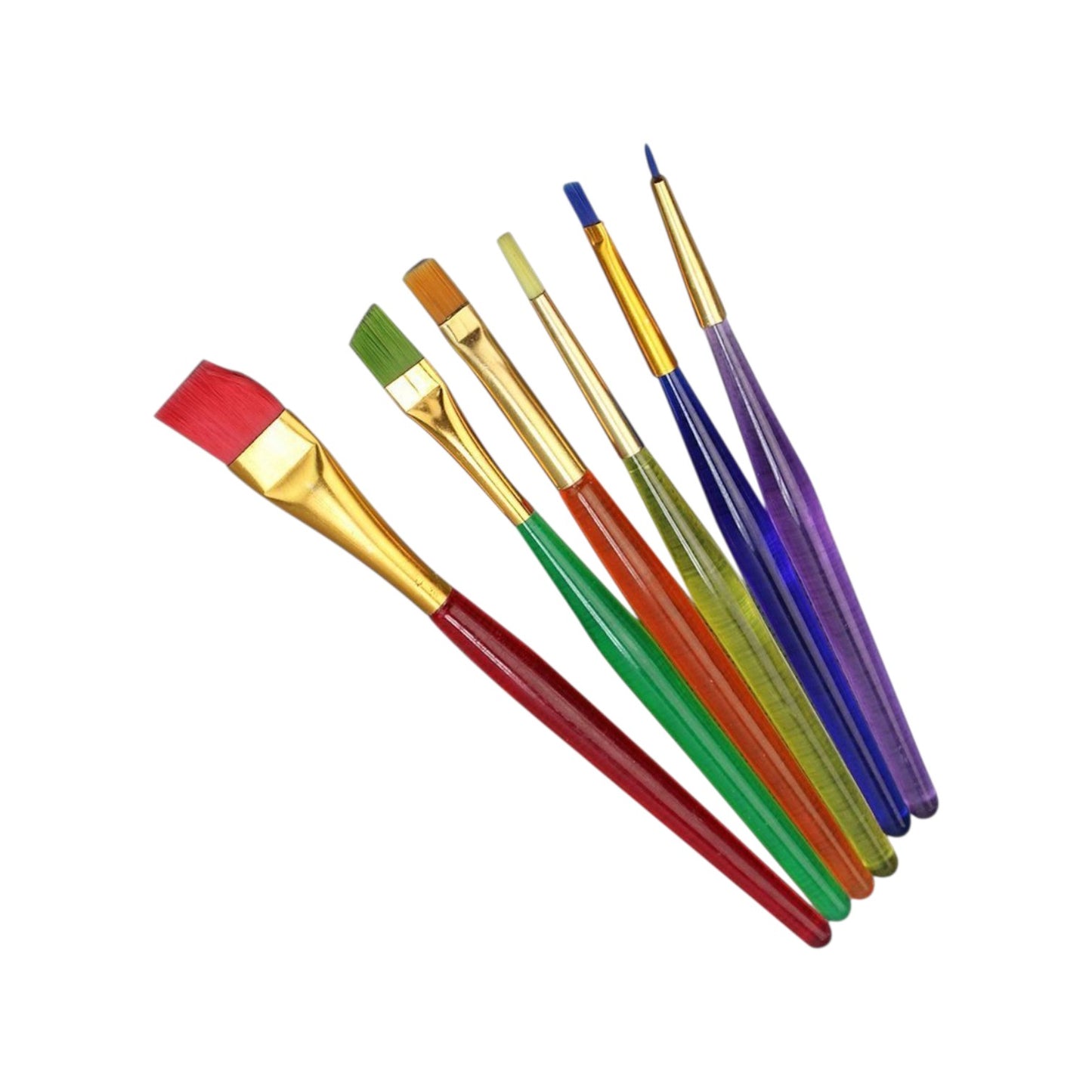 Kabeer Art Set Of 6 Different Sizes Synthetic Flat Paint Brush For Nail Brush Art, Artist Acrylic Painting(Synthetic Hair