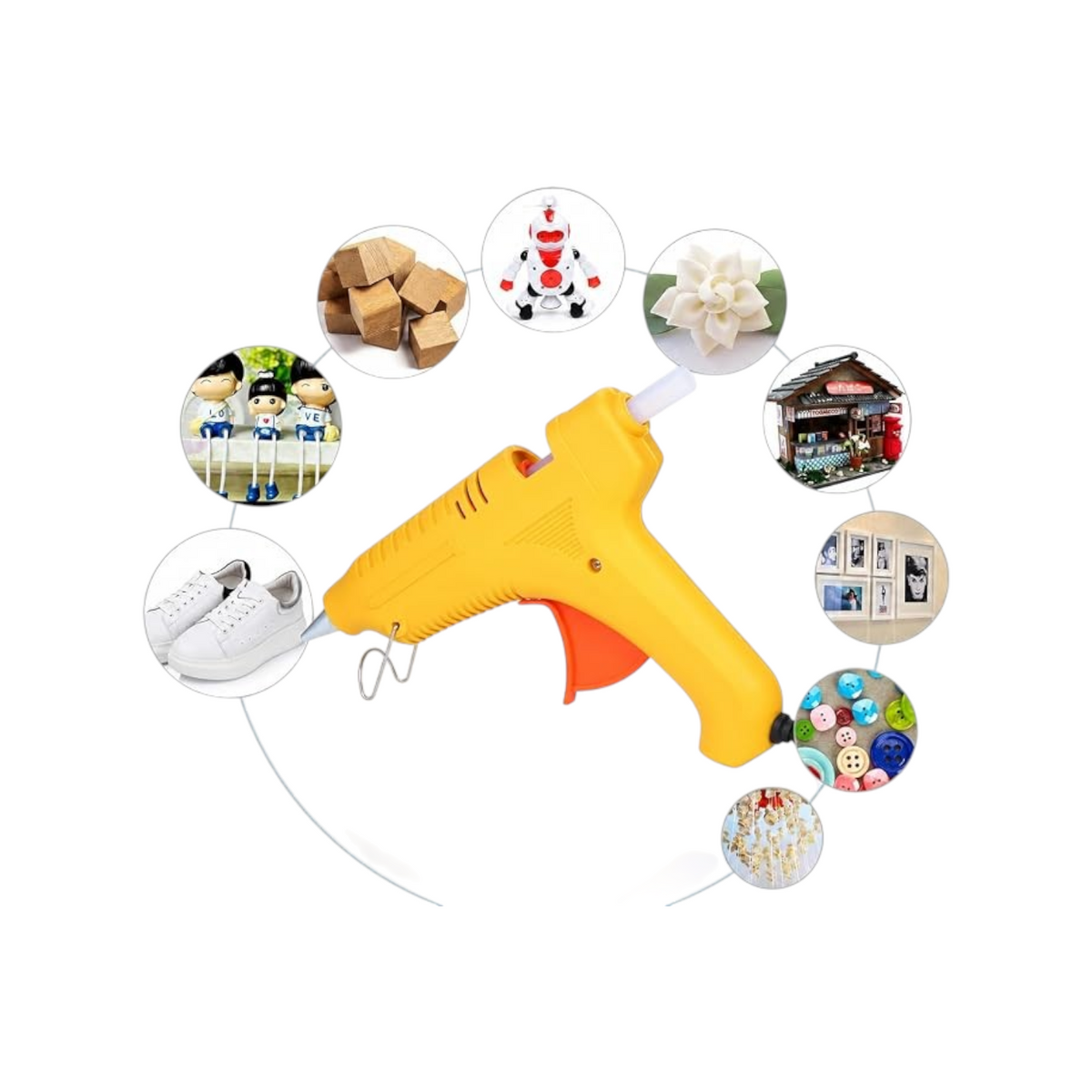 Elite Stationery House GT-10 yellow hot melt glue gun with adjustable 60W/100W power for DIY crafts and home repairs