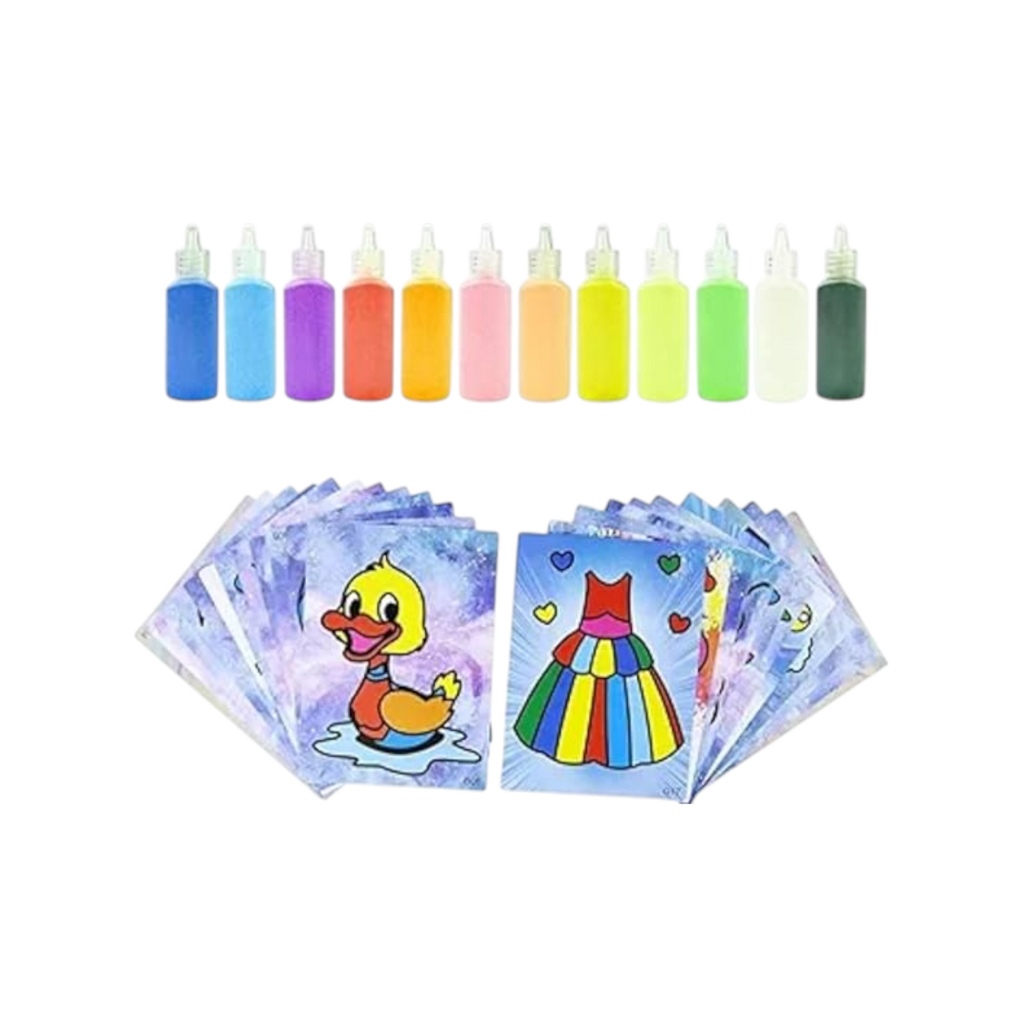Sand Painting Kit for Kids 12 Pieces DIY Sand Bubble Painting