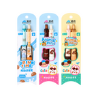 Elite Stationery House set of 0.5mm retractable pens with cute animal and drink-themed designs on display cards.