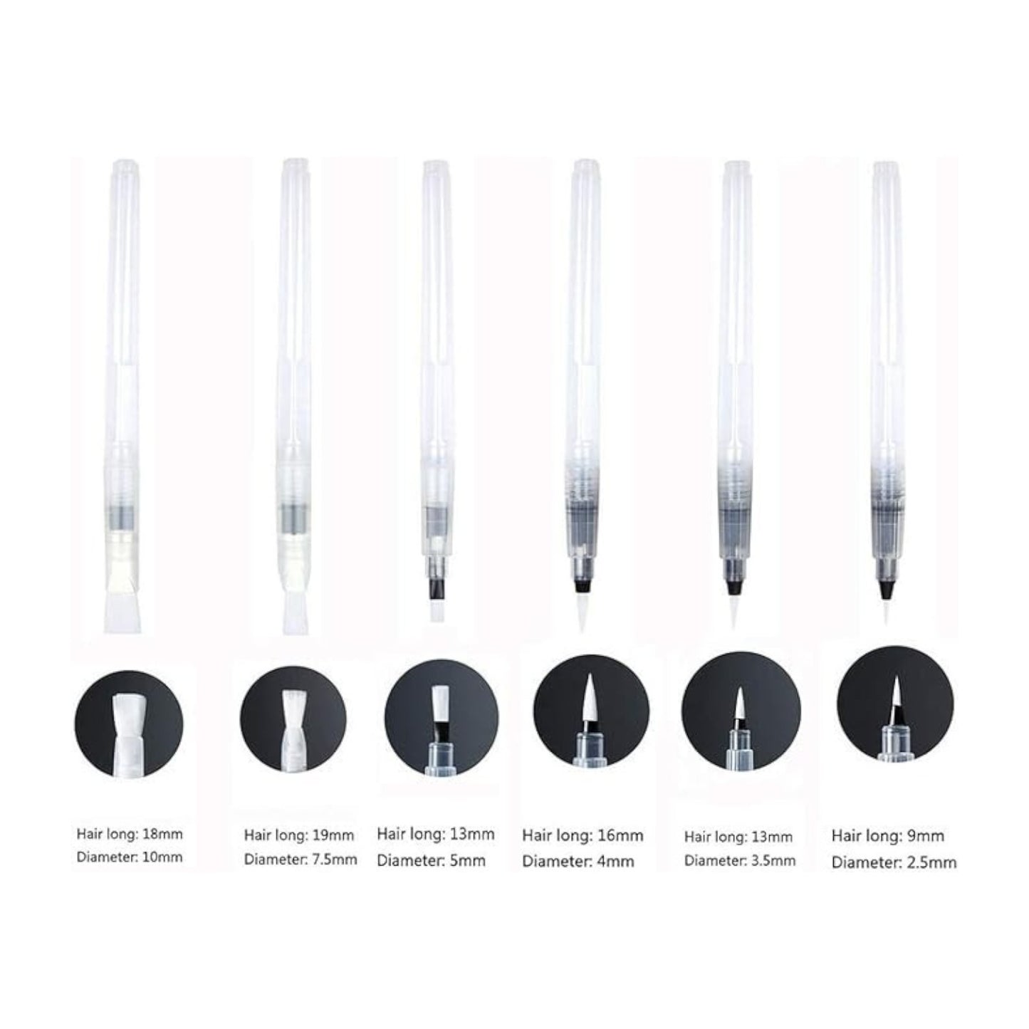 Refillable Ink and Water Brush Pens for Watercolour Acrylic Art/Painting