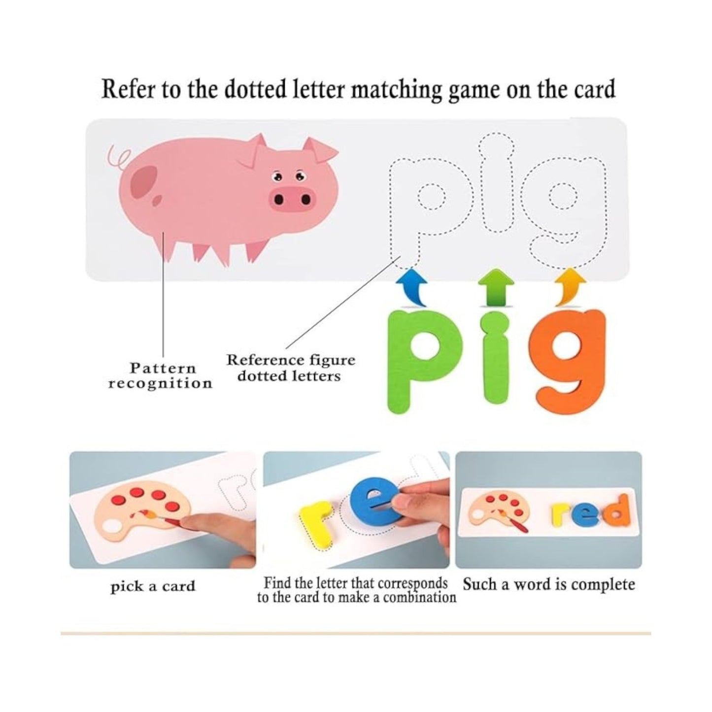 Wooden Word Spelling Game Children's Toy Jigsaw Flash Card
