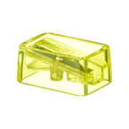 Elite Stationery House Deli H034 single-hole pencil sharpener in a translucent yellow plastic casing