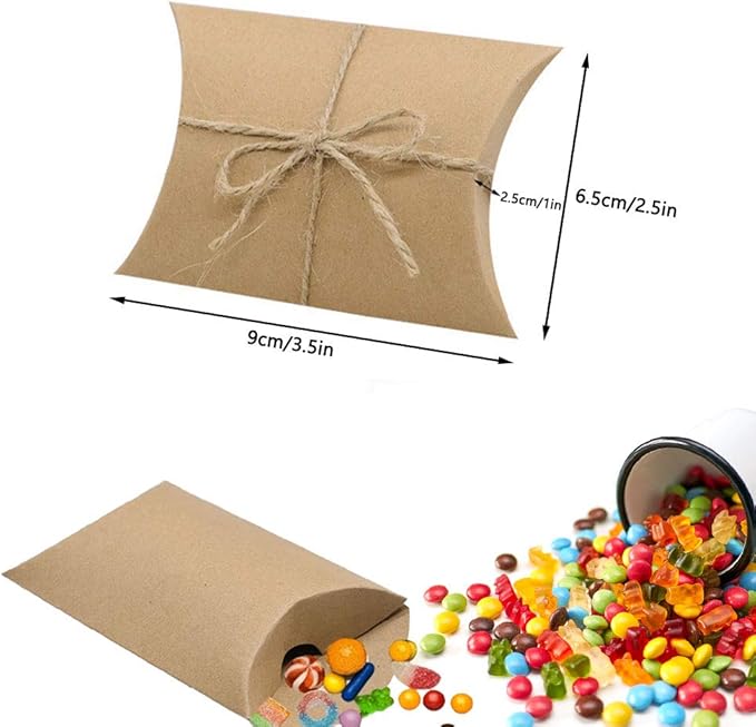 Brown Pillow Boxes, Kraft Pillow Boxes, Kraft Paper