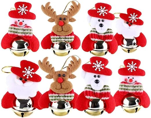 Christmas Tree Hanging  Christmas Bells Decorations for Home, 8 Pcs Set