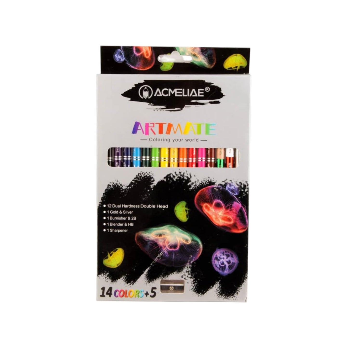 Acmeliae Round Colored Pencils: 14 + 5 - Piece Set with Metallic Pencils