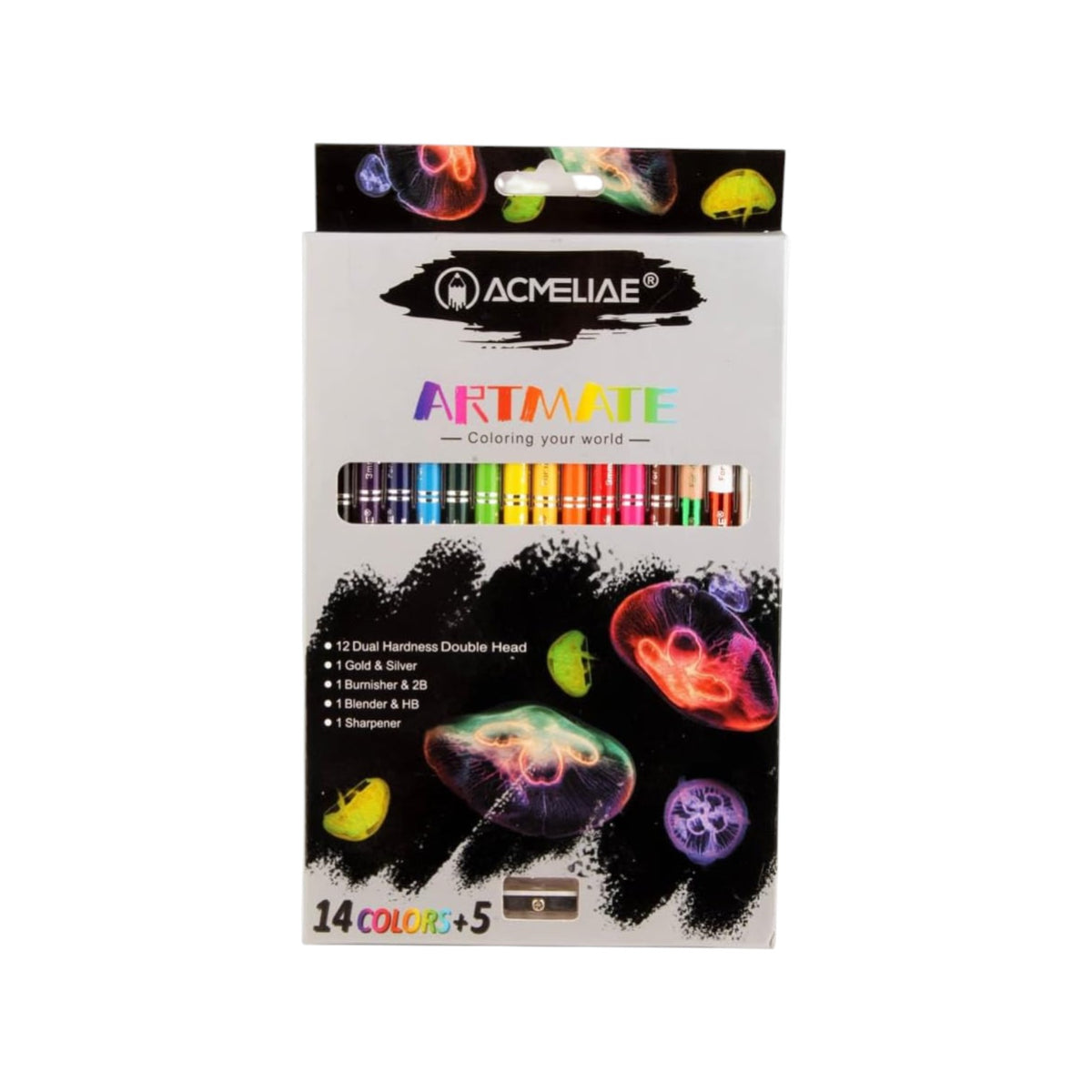Acmeliae Round Colored Pencils: 14 + 5 - Piece Set with Metallic Pencils