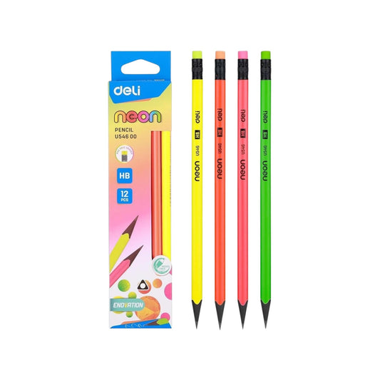 Deli Neon HB Pencil U54600 – 12 Pcs
