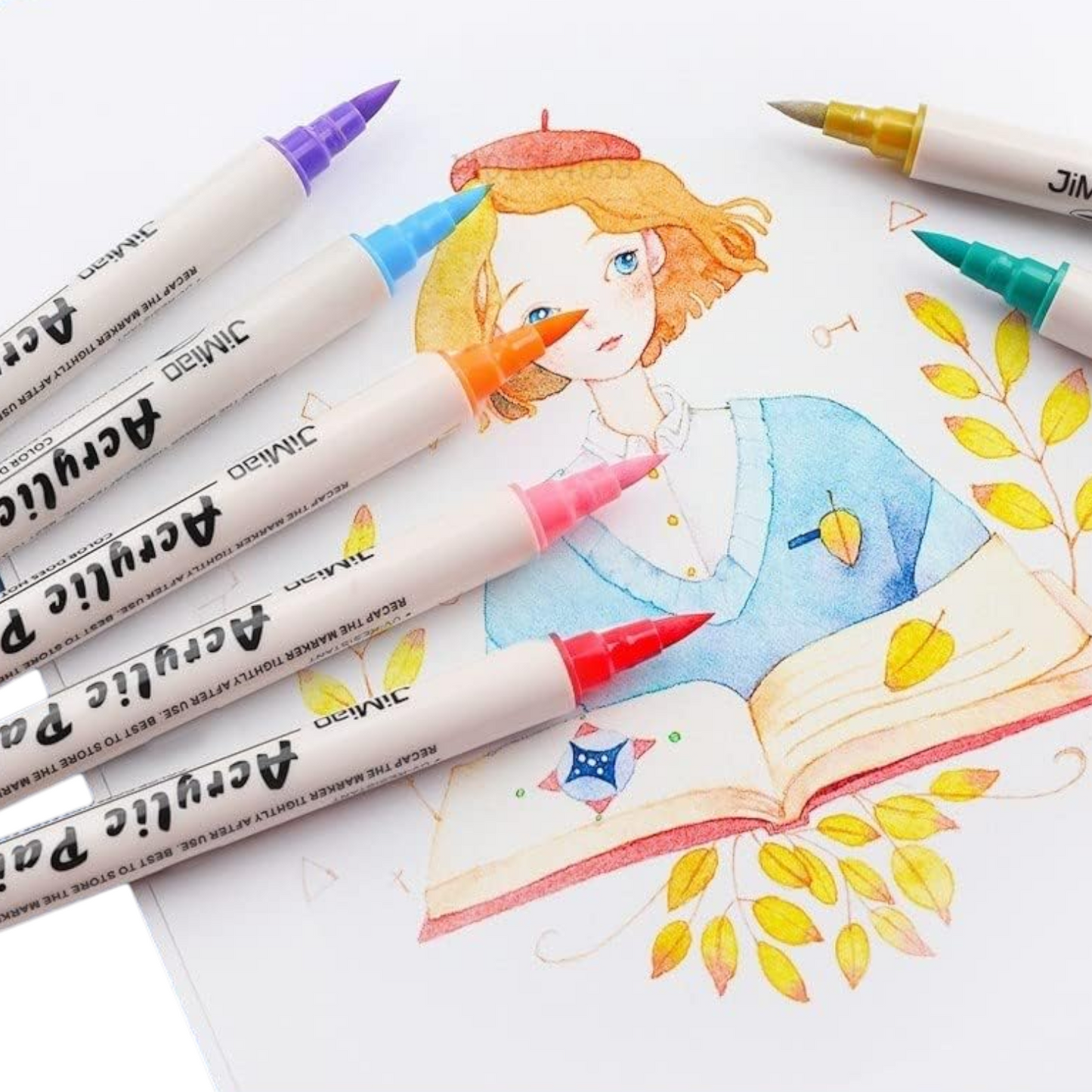 Set of 12 - 24 - 36 Acrylic Paint Pens, Metallic Colors